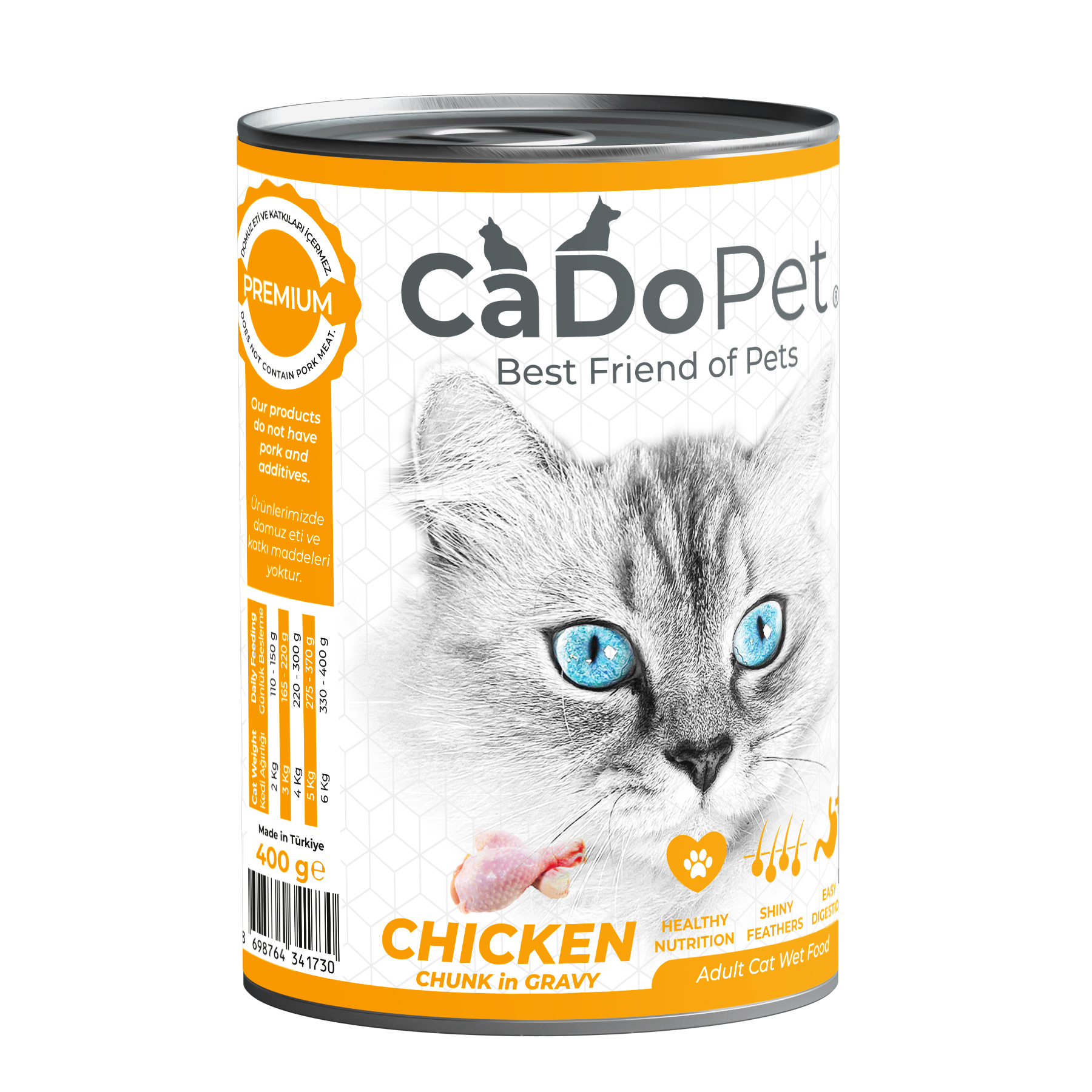 .Adult Cat Wet Food 400g with Chicken Chunk.