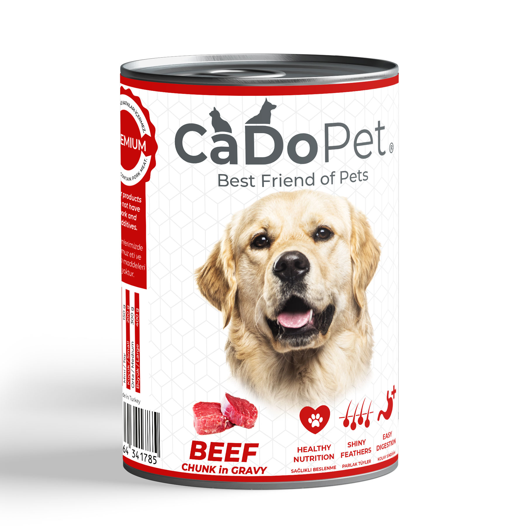 .Dog Canned Wet Food 400g with Beef Chunk.