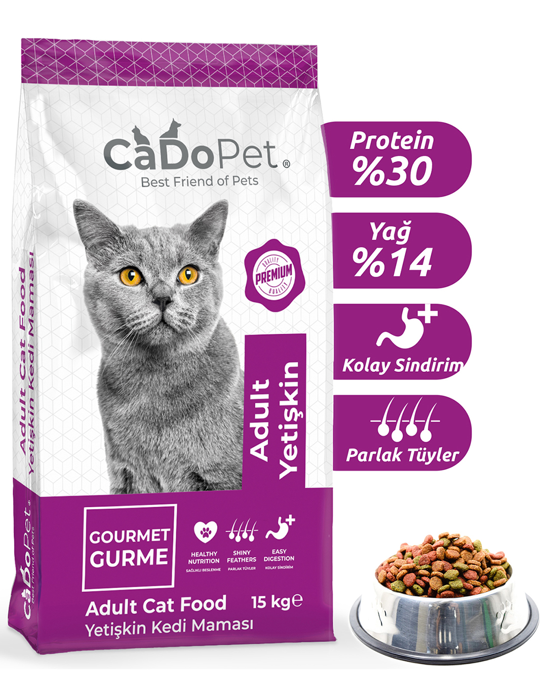 Yetişkin Kuru Kedi Maması Gurme 15 Kg