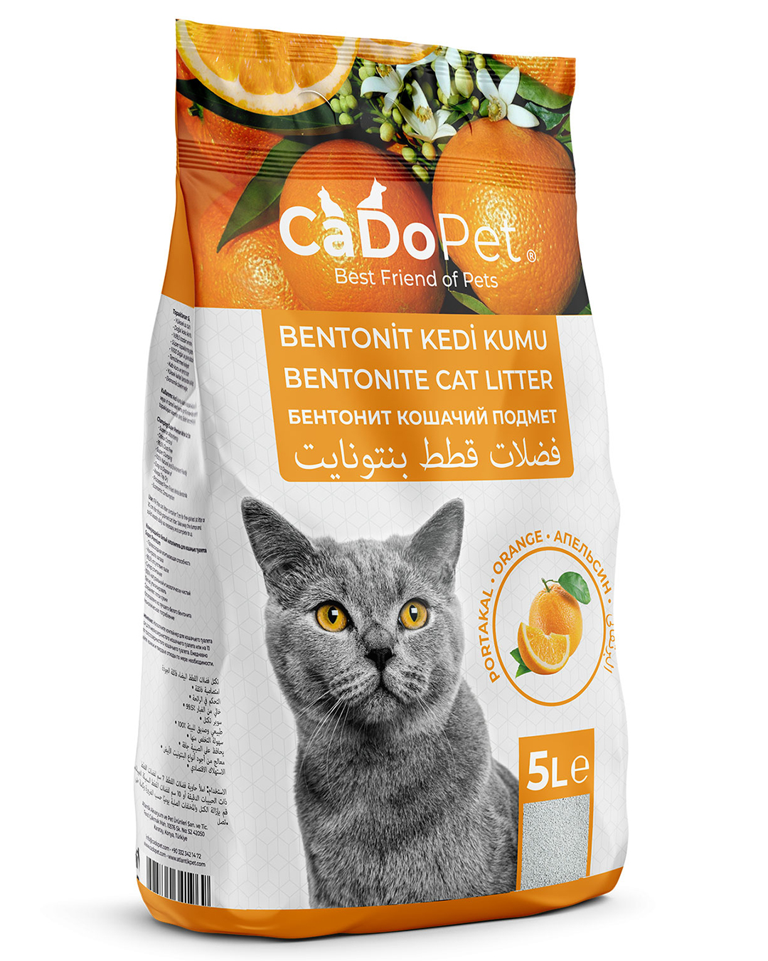 Kedi Kumu 5 Litre Portakal