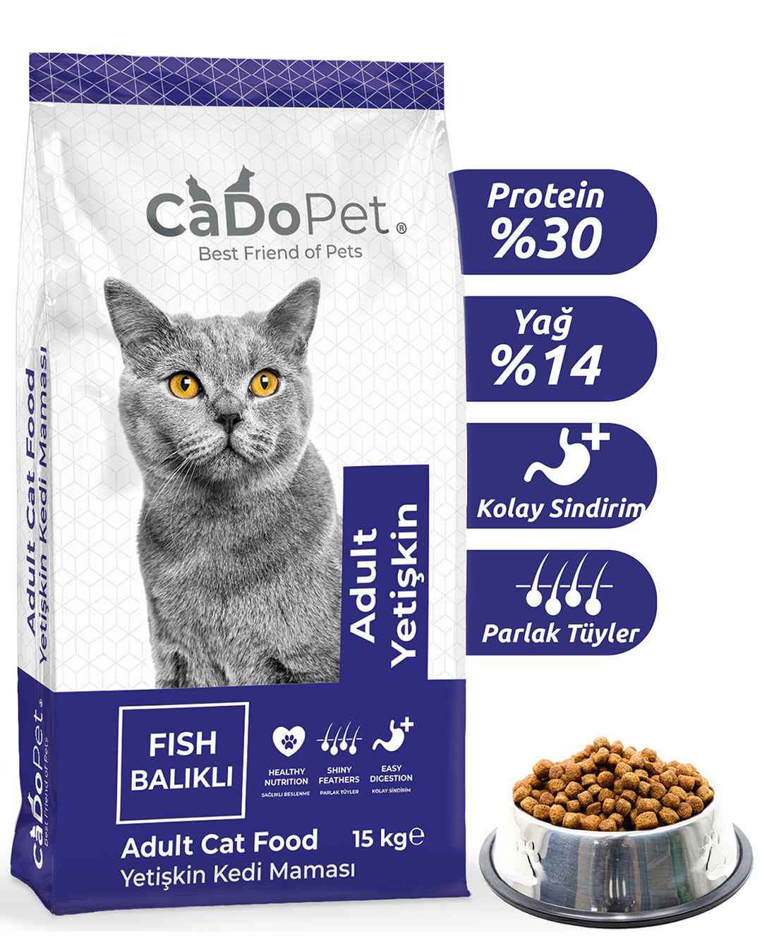 Yetişkin Kuru Kedi Maması Balıklı 15 Kg