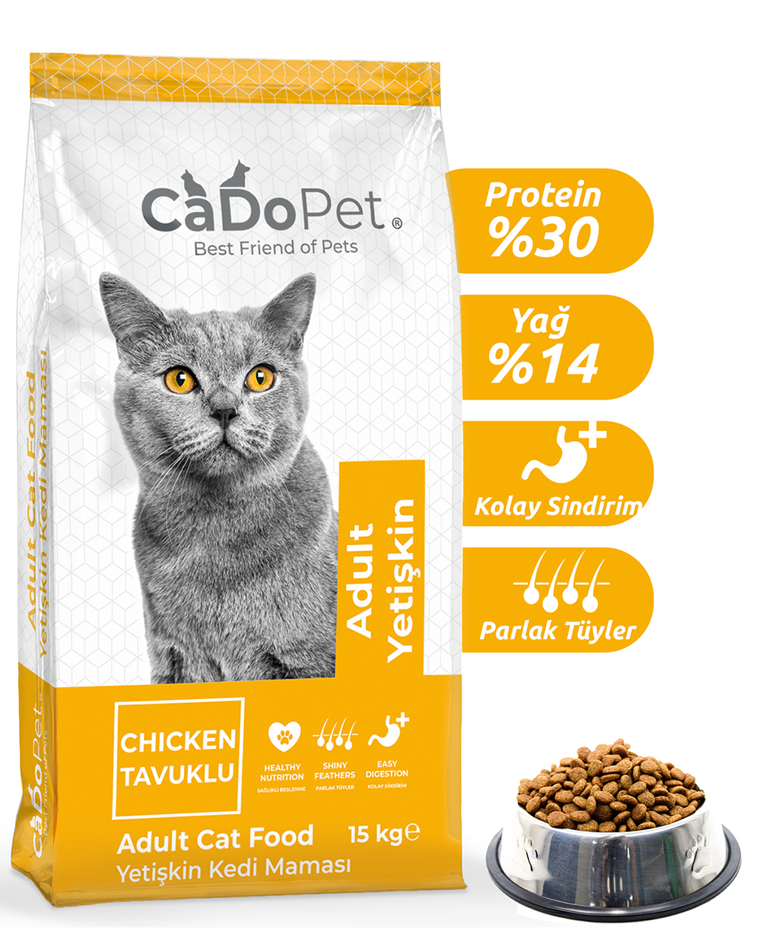 Yetişkin Kuru Kedi Maması Tavuklu 15 Kg