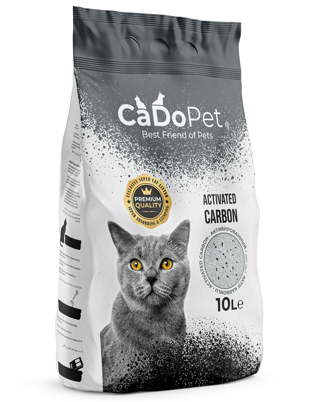 Kedi Kumu 10 Litre Gri Karbonlu Premium