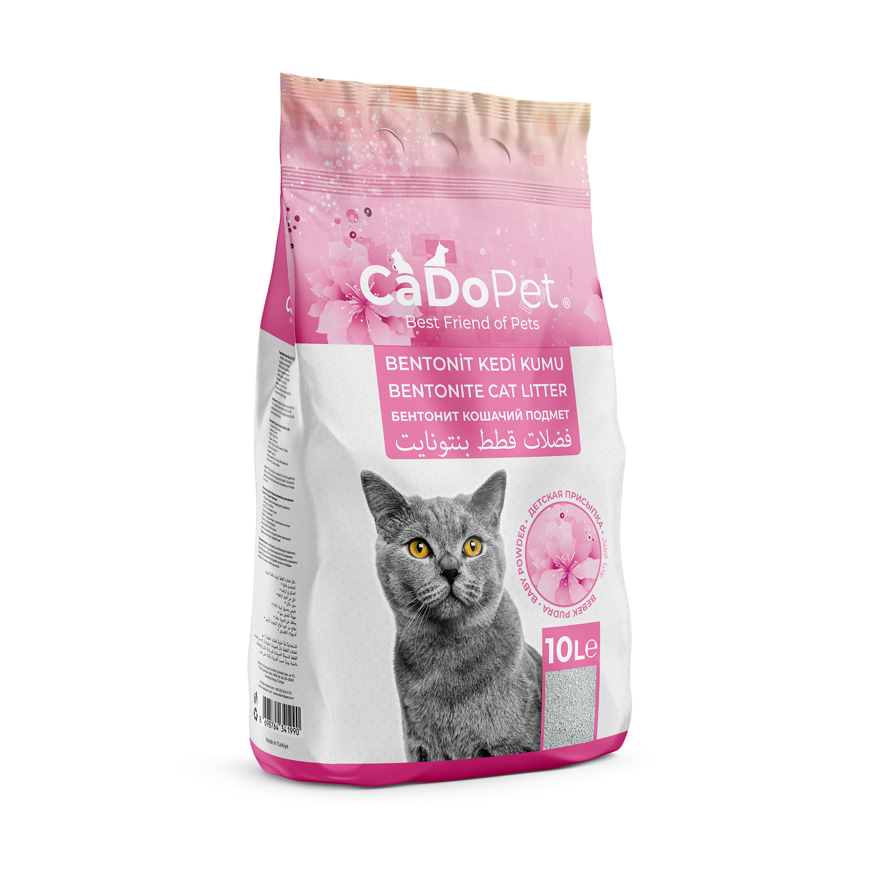 .Bentonite Cat Litter Baby Powder Scented 10L // 8.50Kg.