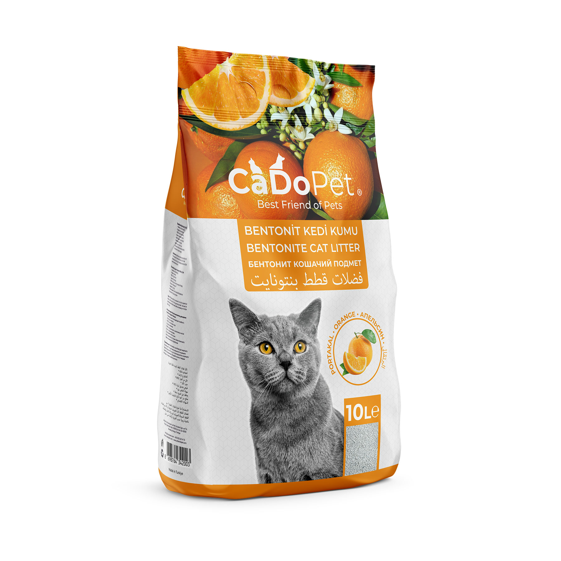 .Bentonite Cat Litter Orange Scented 10L // 8.50Kg.