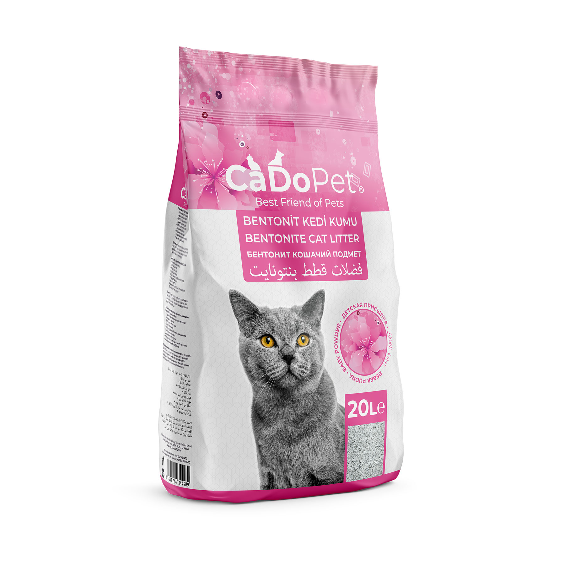 .Bentonite Cat Litter Baby Powder Scented 20L // 17Kg.