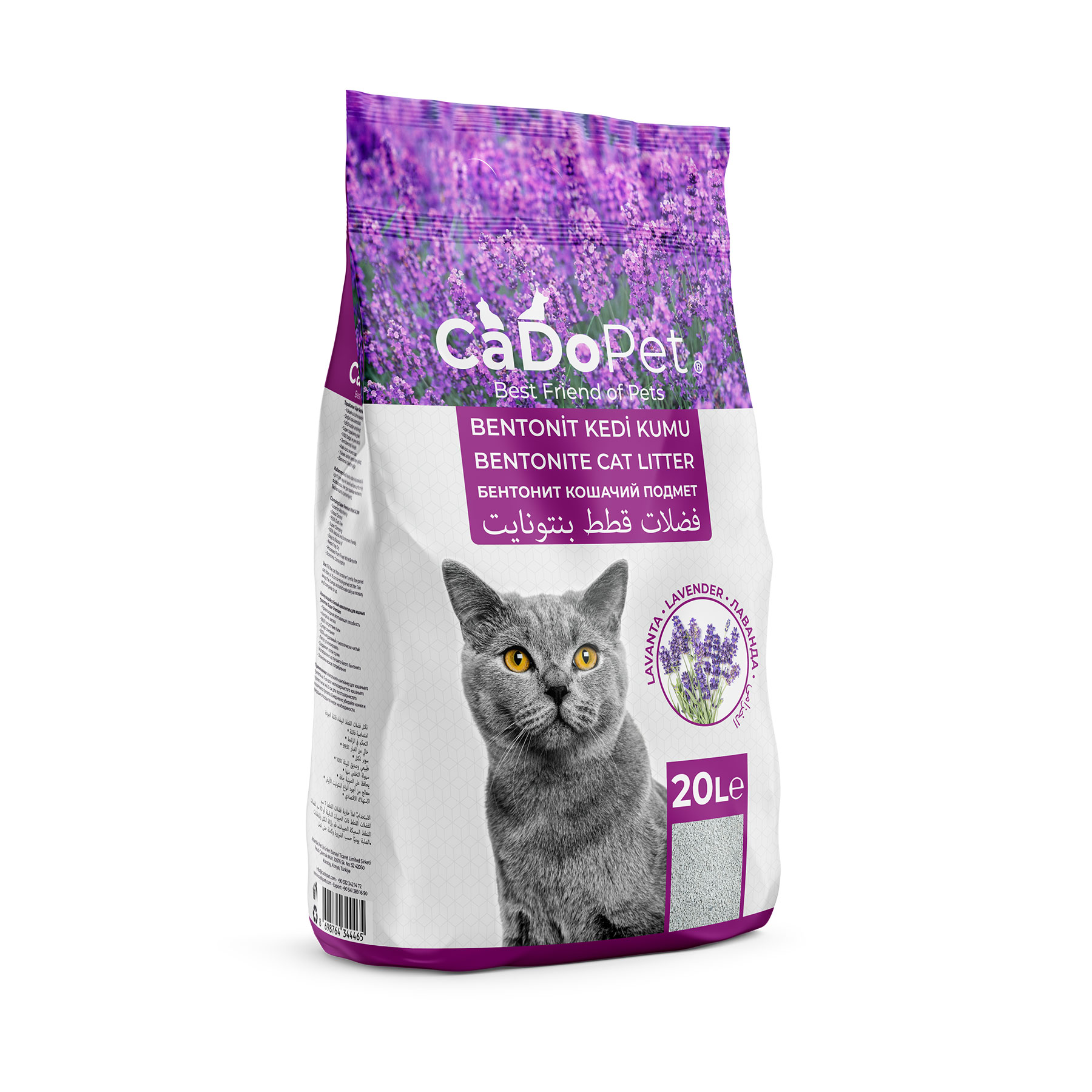 .Bentonite Cat Litter Lavender Scented 20L // 17Kg.