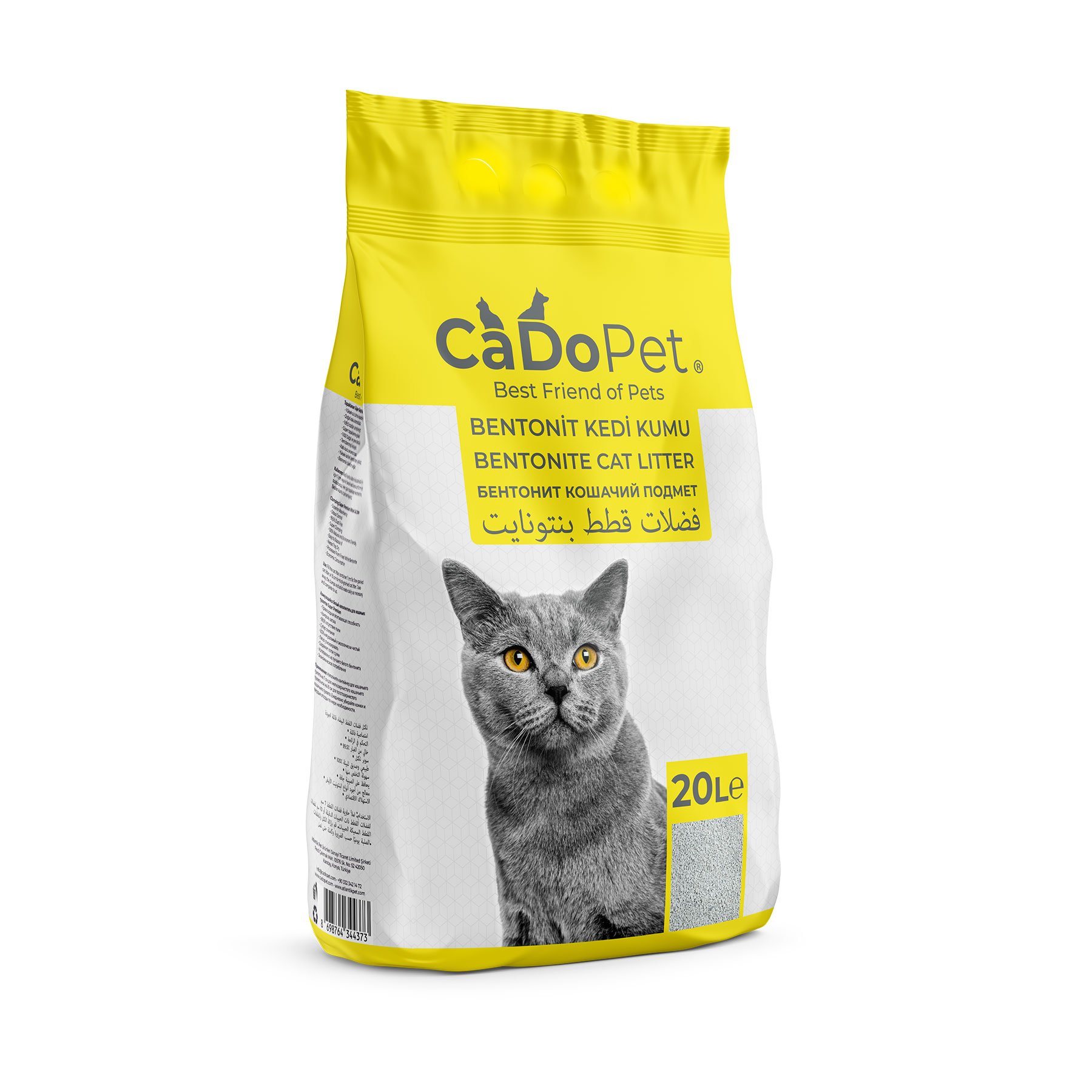 .Bentonite Cat Litter Natural Unscented 20L // 17Kg.