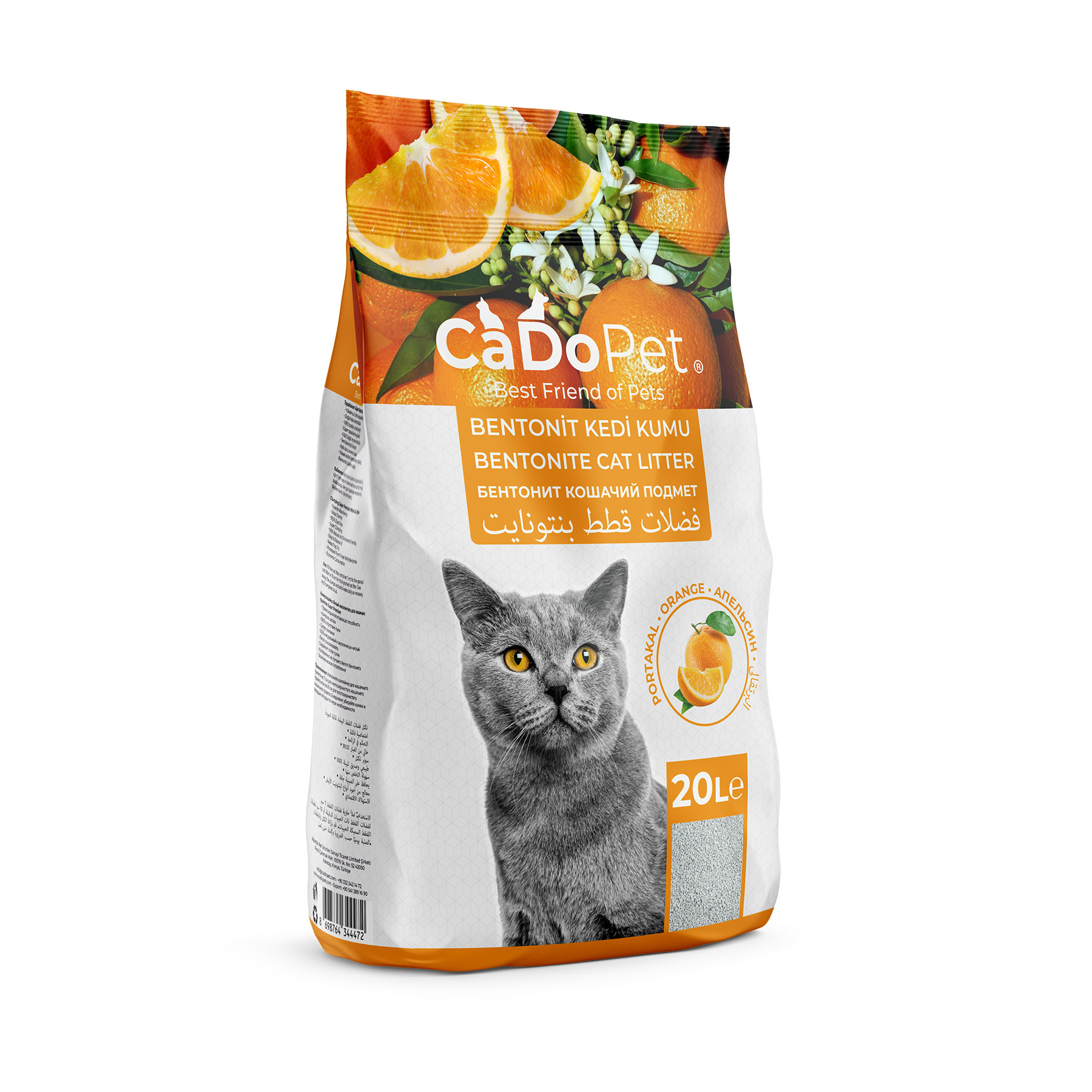 .Bentonite Cat Litter Orange Scented 20L // 17Kg.