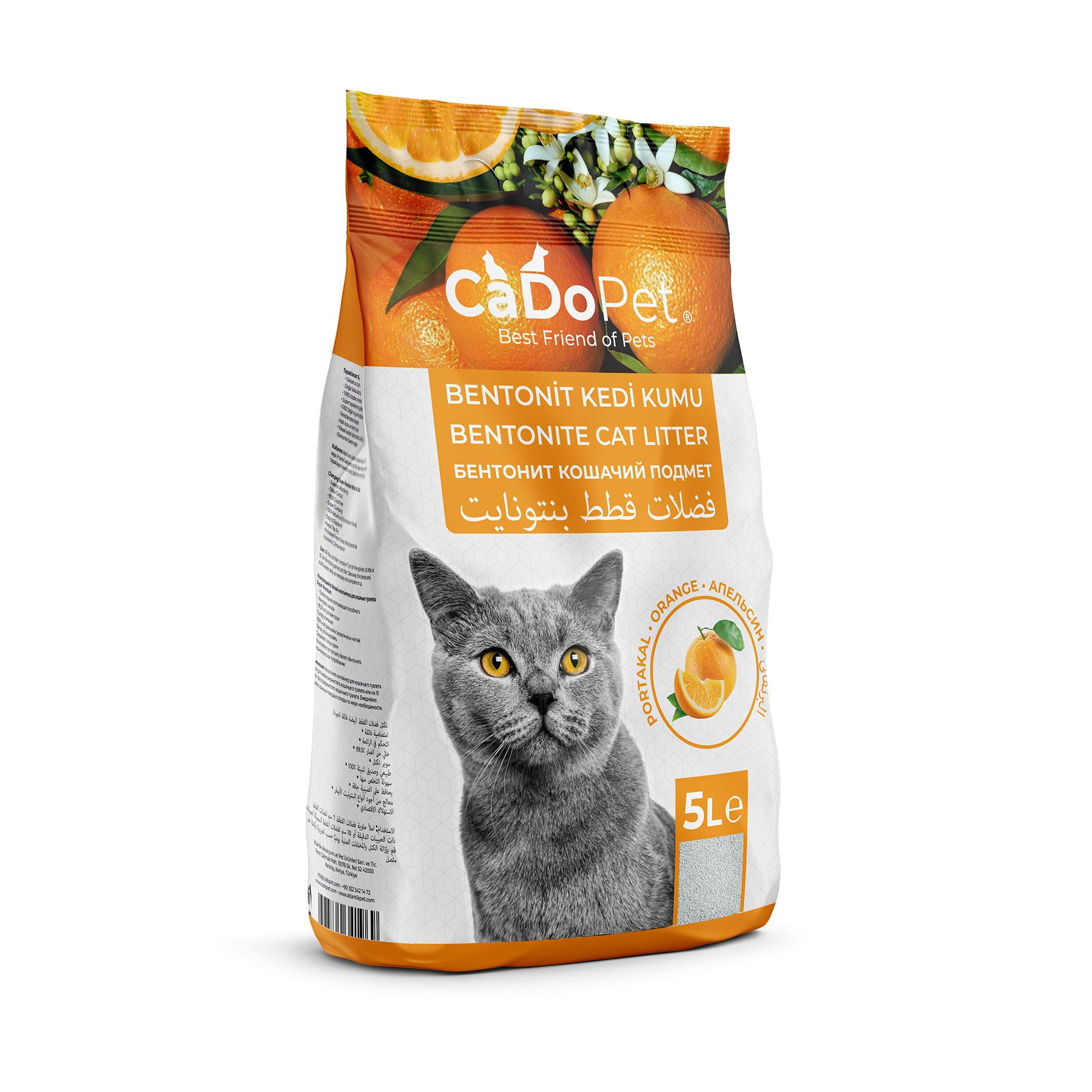 .Bentonite Cat Litter  Orange Scented 5L // 4.25Kg.